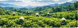 Đồi chè Tân Cương xanh mướt
